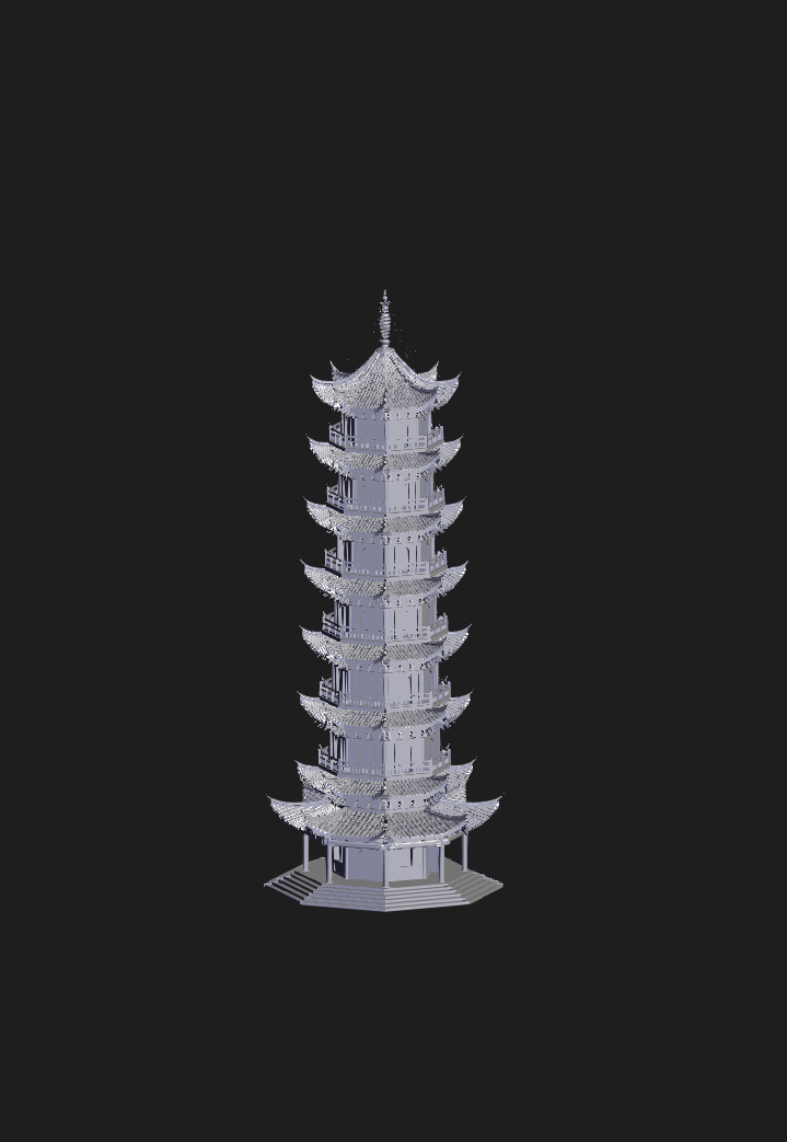 pagoda tower historic building chinese architecture 3D print model - Mito3D
