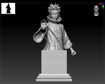pain bustos pain naruto sleeve anime bust  3d print model - Mito3D