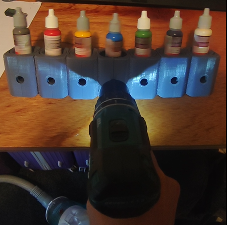 paint bottle shaking rack shaker spinner pot mixer stirrer miniature painting dnd dungeongs dragons d&d dungeons & warhammer40k ttrpg diy 3D print model - Mito3D