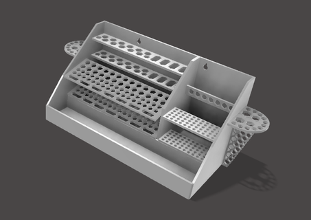 Farbe Bürste Werkzeug Stand Gestell Box Boxen Halter Unterstützung Inhaber einstellen Lager Veranstalter Hexagon Sechsecke sechseckig Werkstatt Geschäft 3d print model - Mito3D