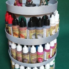 paint rack tool holder art colors rotating acrylic miniatures games 3d print model - Mito3D