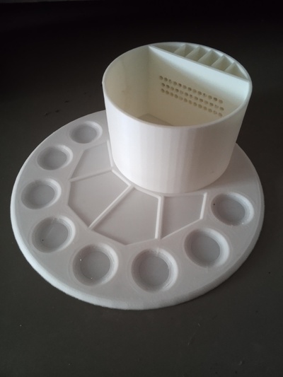 paint tray cup art helpful brush holder 3d print model - Mito3D
