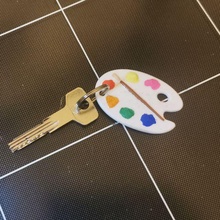 painter's palette key holder gadget ring chain painting 3d print model - Mito3D
