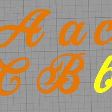 pittore font lettere strumento marcatore timbro torta di stampatore testati carattere 3d print model - Mito3D