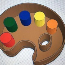 painter palette cookie cutter tool sharp painters 3d print model - Mito3D
