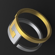 pair able ring jewelry gold silver couple marige art 3d print model - Mito3D