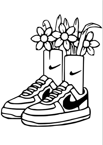 çift of nike hava güç ayakkabı çiçek duvar dekorasyon çerçeve 1 marka logo mod aksesuarlar akım mağaza zarif amblem x stussy lüks sembol paten dış giyim 3d print model - Mito3D