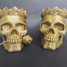 pair skulls home decoration roses art 3d print model - Mito3D