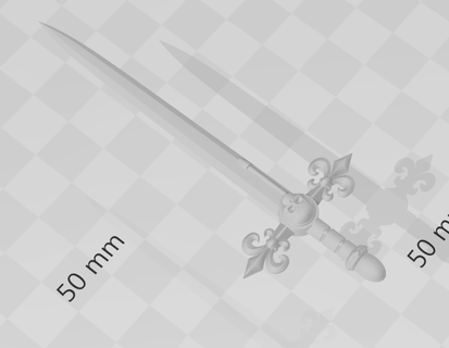 paire épées moniales 1 18 échelle 3d print model - Mito3D