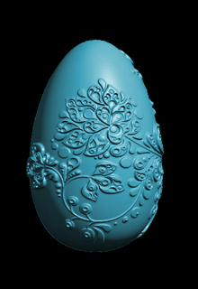 paisley flower egg easter candle flowers 3d print model - Mito3D