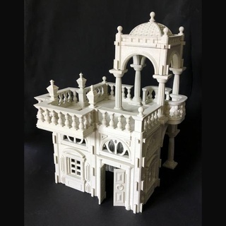 palace constructor part 1 blocks architecture toy villa dream house design architectural art building structure construction assembly arch fanlight column balustrade 3d print model - Mito3D