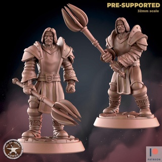 paladin commander two models fantasy warcraft dnd miniature stl model resin wow human scarlet monastery church dungeon 32mm boss mograine 3d print model - Mito3D