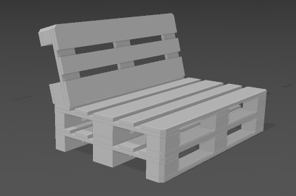 pallet chair exhibition garden terrace decor 3d print model - Mito3D