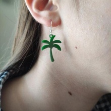 palm tree jewelry green loop ear door key pendant 3d print model - Mito3D