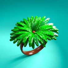 palm tree ring bijoux amusant art de la mode low poly l'anneau 3d print model - Mito3D