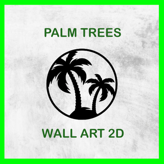 Palme Bäume Mauer Kunst 2d Wandkunst Bett Zimmer Schlafzimmer cool nett Sommer genießen Zen entspannen Stimmung 3d print model - Mito3D