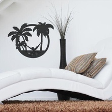 palmas hamaca relajante hermoso diseño pared Arte animal relajarse árbol palma decoración yin yang circulo vida flor Rosa Buda bosque 3d print model - Mito3D