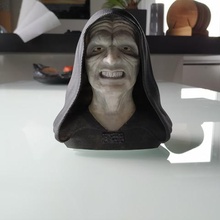 palpatine, darth sidious busto imperator el lado oscuro george lucas de star wars lucas-película 3d print model - Mito3D