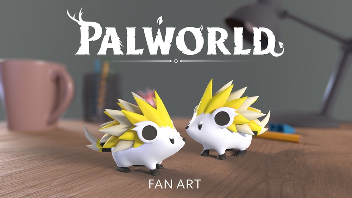 palworld 12 jolthog fanart videogames toys game art 3d print model - Mito3D
