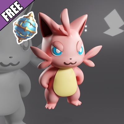 palworld cativa free pal sphere - fanart pokemon 3dprinting 3dprint game character cute figure statue 3d print model - Mito3D
