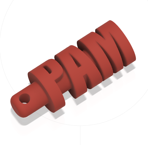 pam porte clés art présent 3D print model - Mito3D