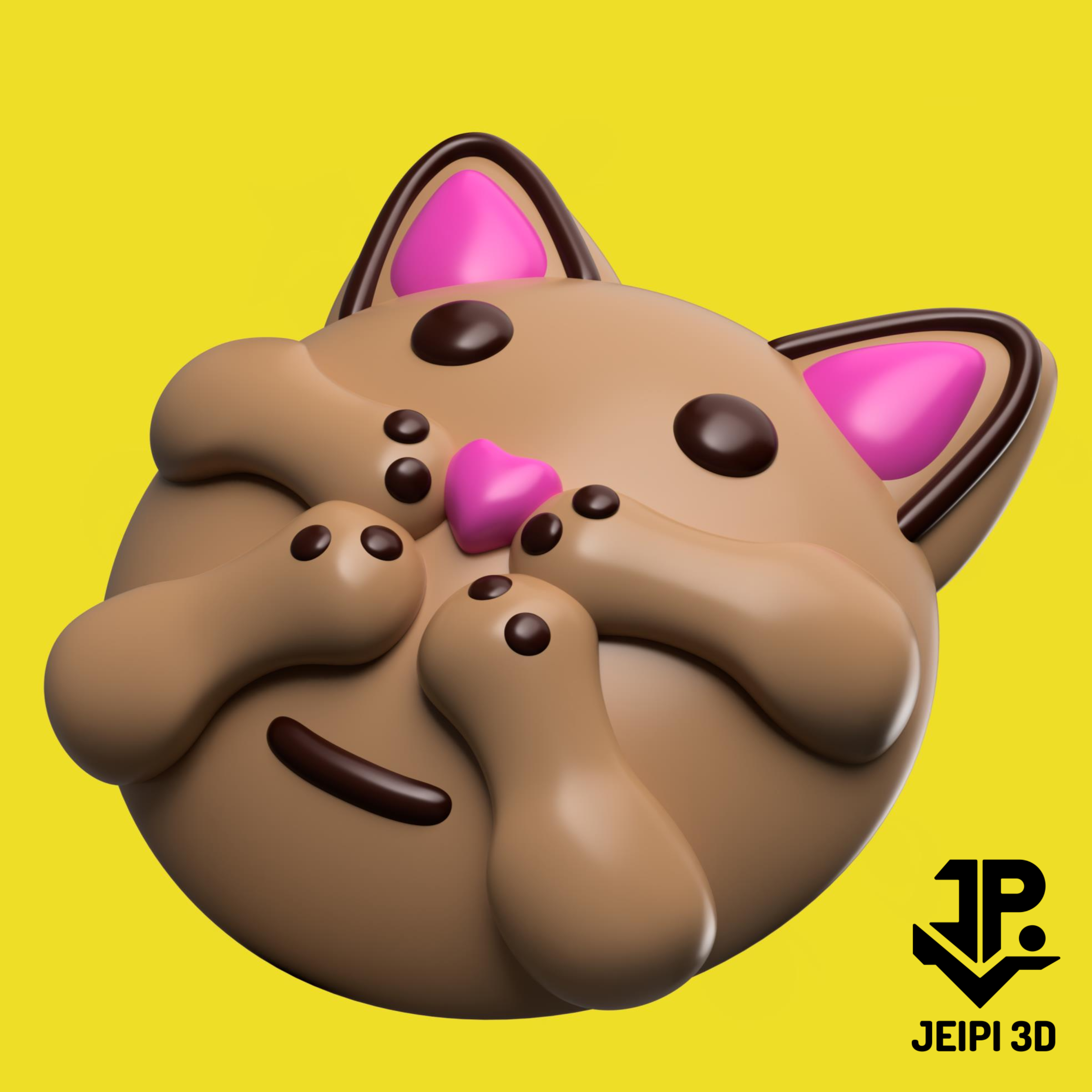 Pfanne de muerto gestalten Katze michi tot Brot cat shaped Mexiko Mexikaner 3d Designs Spielzeug Ohrringe Schlüsselbund Lebensmittel kawai kawaii Chibi mollig neko Kätzchen 3D print model - Mito3D