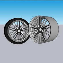 panamera style game rim rims wheel tire tyre 1 25 24 modeling scale revell porsche 3d print model - Mito3D