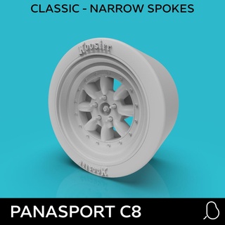 panasport c8 - narrow spokes 1 64 hotwheels car accesories hoosier radial slick tire tyre hot wheels wheel vehicle printable 3d print sla dlp fdm 3d print model - Mito3D