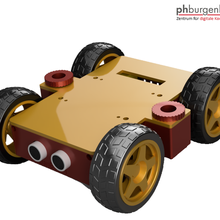 panbot autonome véhicule codage facile impression infrarouge capteur makecode microbit programmation robot robotbit robotique école étudiant ultrasonique ingénierie 3d print model - Mito3D