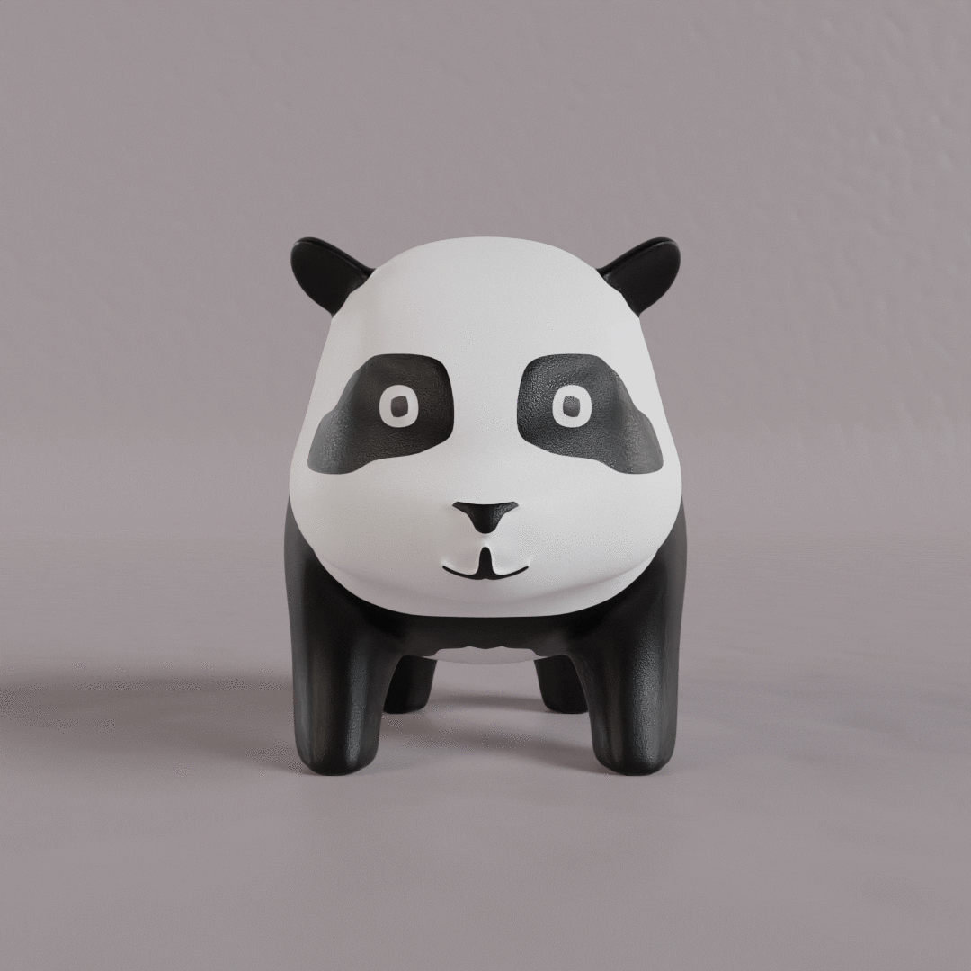panda figure animal art statue 3D print model - Mito3D