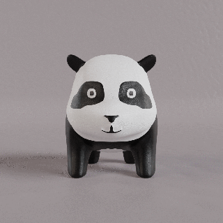 Panda Zahl Tier Kunst Statue 3d print model - Mito3D