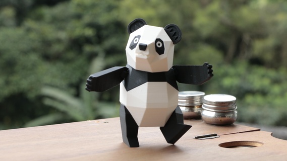 panda animale giocattolo Basso poli 3d print model - Mito3D