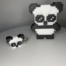 panda & porte-clés jeu jouet jeux enfant le montage animaux anneau l'inde figurine 3d print model - Mito3D