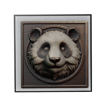 panda animal relief art animals yeggi mito3d bust google pendants medallion animal-relief wall-art wall 3d print model - Mito3D