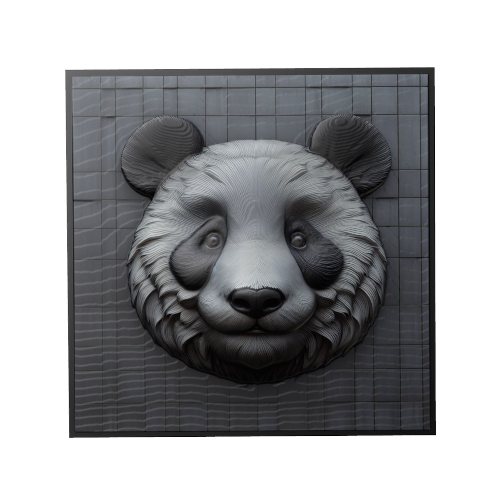 panda animal relief art animals yeggi mito3d bust google pendants medallion animal-relief wall-art wall 3D print model - Mito3D