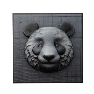 panda animal relief art animals yeggi mito3d bust google pendants medallion animal-relief wall-art wall 3d print model - Mito3D