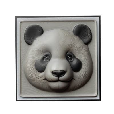 panda animal soulagement art animaux yeggi mito3d buste google pendentifs médaillon relief wall mur 3d print model - Mito3D