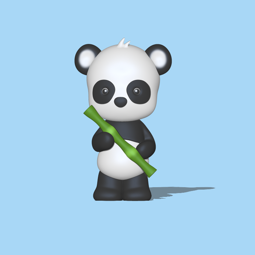 panda bamboo art cute sculpture animal toy miniatures cartoon 3D print model - Mito3D