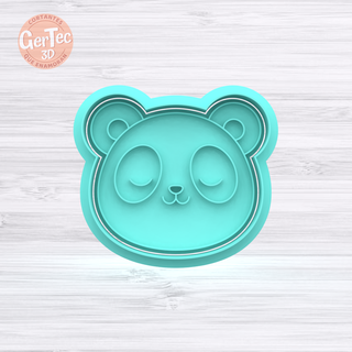panda bear face cutter stamp cookie seal mass cookies cold porcelain ceramics 3d print model - Mito3D