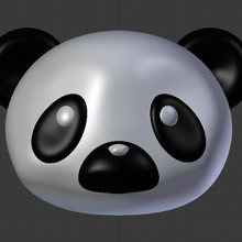 panda oso cabeza juguetes animales 3d print model - Mito3D