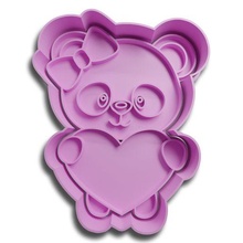 panda bear heart cookie cutter cutting 3d print model - Mito3D