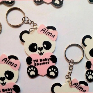 panda bear key ring animal teddy heart keychain baby shower customized 3d print model - Mito3D