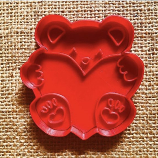 panda bear valentine's day cookie cutter valentin lovers diadelosenamorados love 14february cookiecutters cutters 3d print model - Mito3D