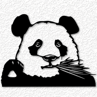 Panda Bär Mauer Kunst Dekor Tier 2d Jungtier Tierwelt Wald Berge frei Baby Teddy Grizzly Bambus Pandas niedrig poly Zuhause Haus Natur 3d print model - Mito3D
