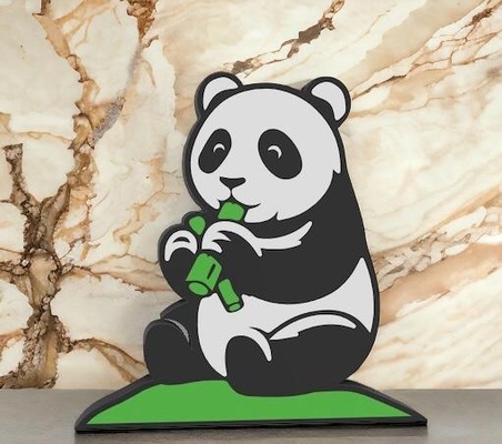 panda bobo luminária conduziu arte iluminado cartas caixa luz logotipo fofa animal jardim zoológico japonês 3d print model - Mito3D