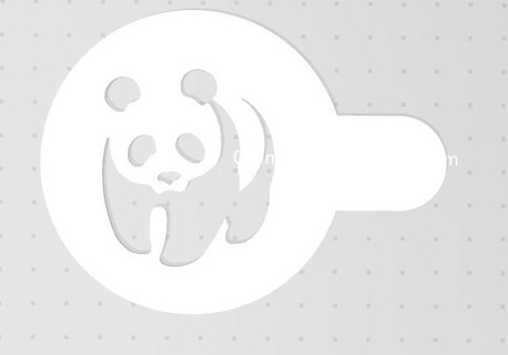 panda coffe stencil panda coffe stencil panda coffee animals template coffee  3d print model - Mito3D
