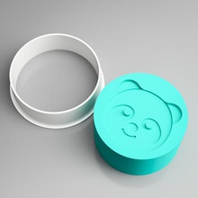 panda cortador de la galleta estampilla casa cara animal cookiecutter navidad hornear herramienta 3d print model - Mito3D