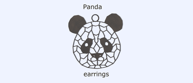 panda earrings geometric earring pandas autumn season fashion pendant pendants badger raimonlab 3d print model - Mito3D