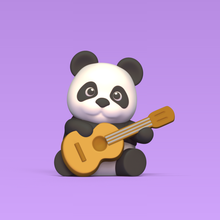 panda guitar art cute sculpture animal toy miniatures cartoon music guitarist musical 3d print model - Mito3D