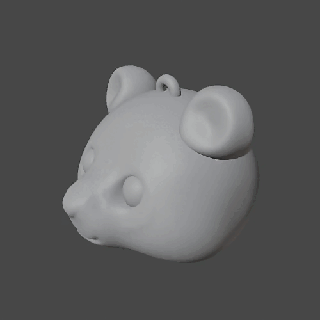 panda cabeza llavero colgante pendiente arete 3d print model - Mito3D